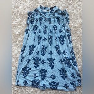 RXB. Floral Blue Blouse/tank… only worn once